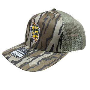 Mossy Oak - Bottomland / Loden (Olive Green) Mesh Snapback Hat (Structured)