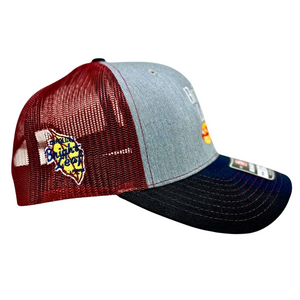 Hot Doggity Dog - Heather Gray / Cardinal / Navy Hat (Structured)