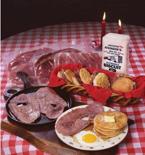 The Bright Leaf Holiday Carolina Curemaster Country Ham Sampler (2-CENTERS, 1- BISCUIT SLICE, 1-BISCUIT MIX)