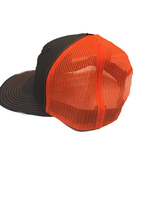 Neon Orange Mesh Snapback Hat