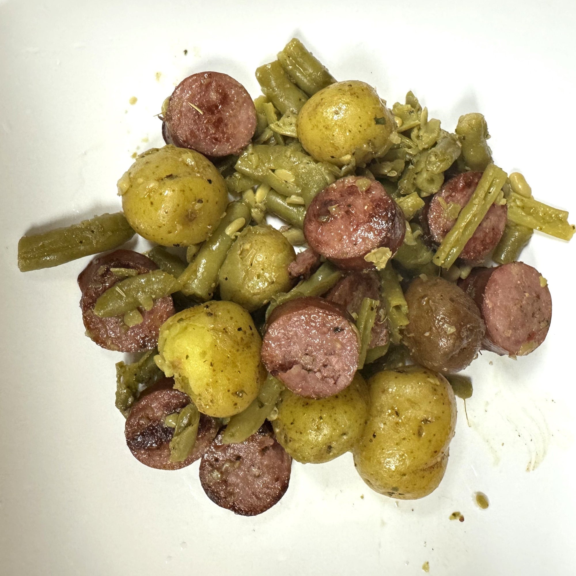 Bright Leaf Smoked Sausage with Potatoes and Green Beans