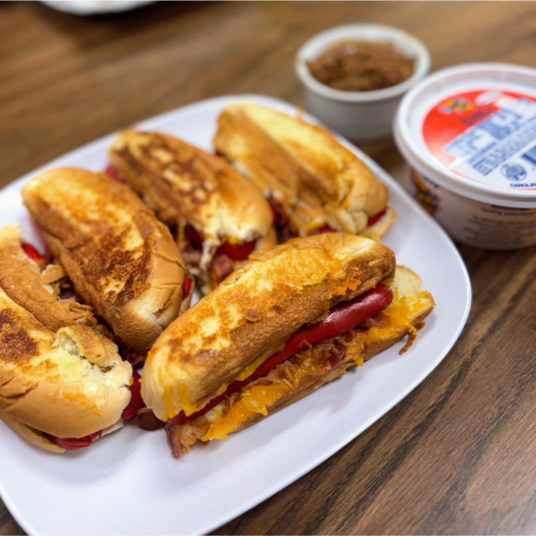 Bright Leaf Grilled Cheese Hot Dogs & Bacon