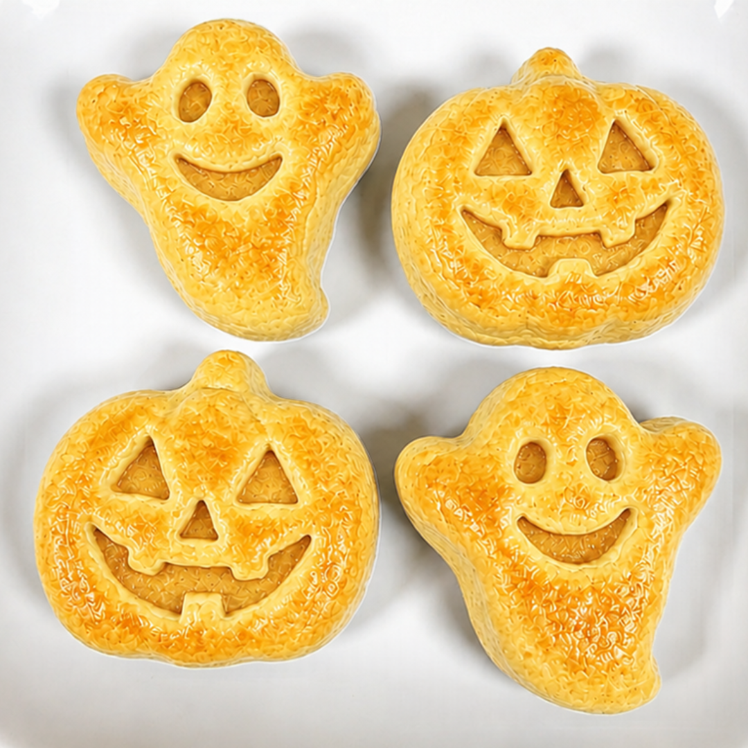 Bright Leaf Chili Cheese Dog Stuffed Halloween Biscuits