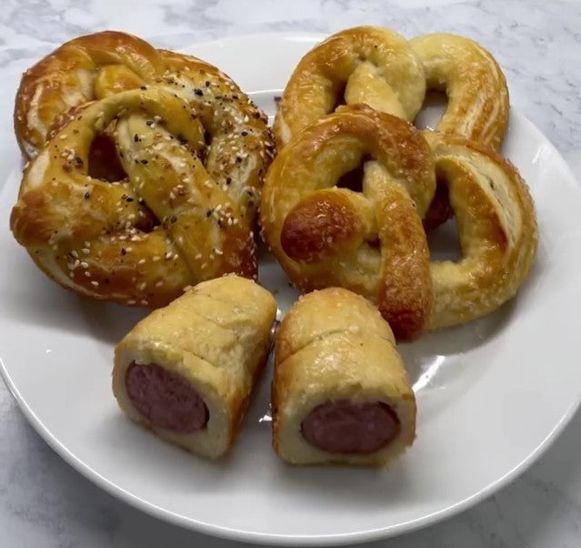 bright leaf smoked sausage pretzel dog