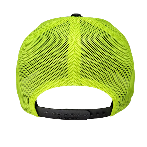Bright Leaf Hats: Leather Patch - Charcoal / Neon Green Hat Bright Leaf Hats: Leather Patch - Charcoal / Neon Green Hat