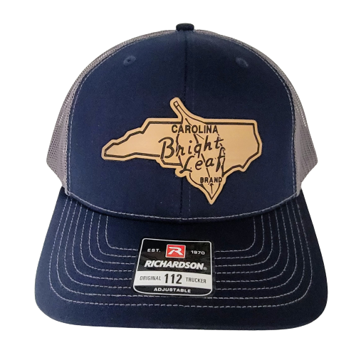 Leather Patch - Navy / Charcoal Mesh Snapback Hat (Structured)