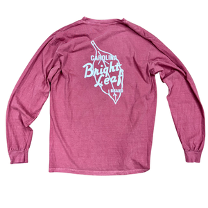 Bright Leaf Long Sleeve Shirt: White Logo with Washed Colors (Blue & Red)