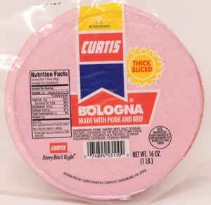Curtis 1 lb. THICK Sliced Bologna (single package)