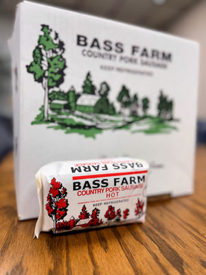 Bass Farm Hot Sausage - 12 Pack (12 x 1 lb. Packs)