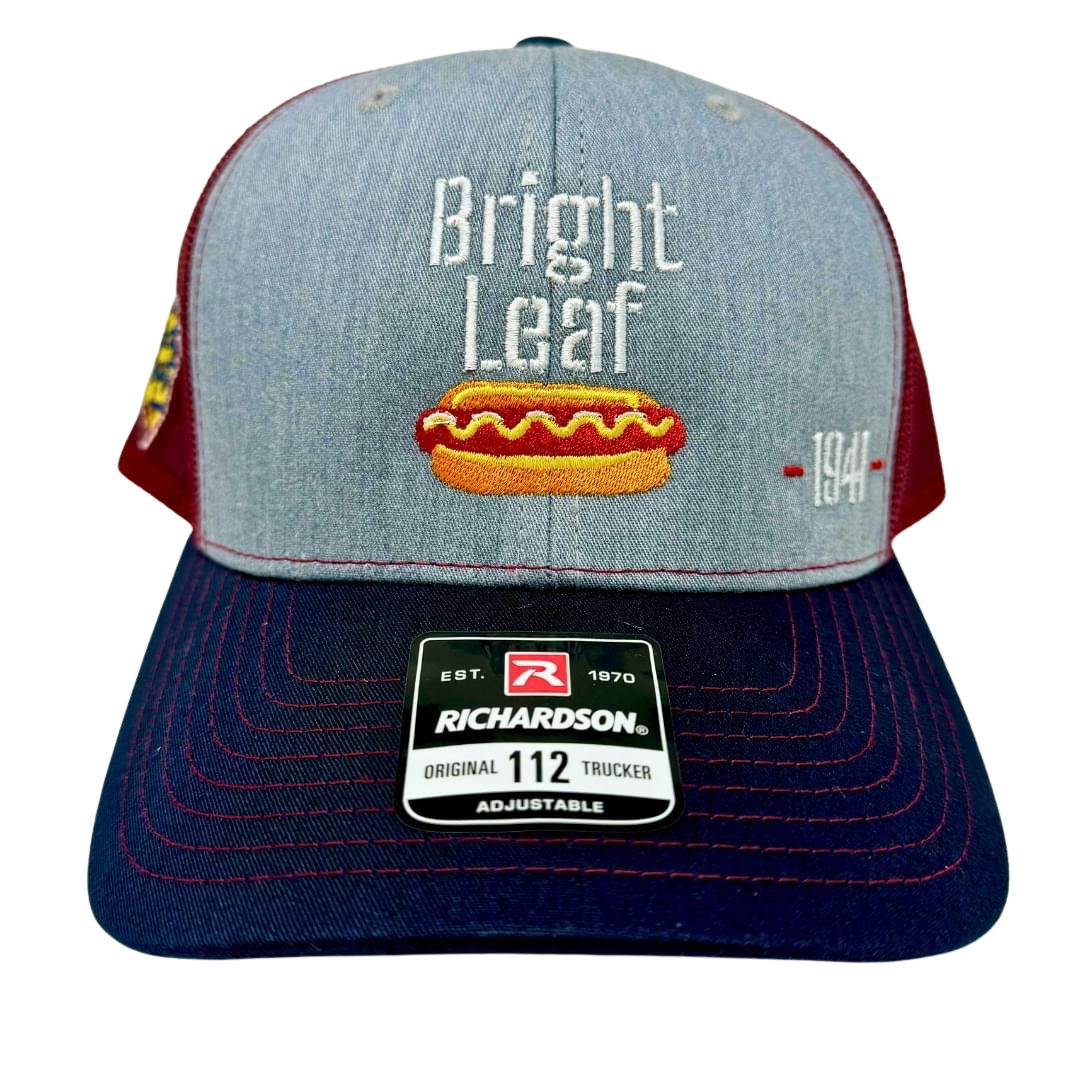 Hot Doggity Dog - Heather Gray / Cardinal / Navy Hat (Structured)