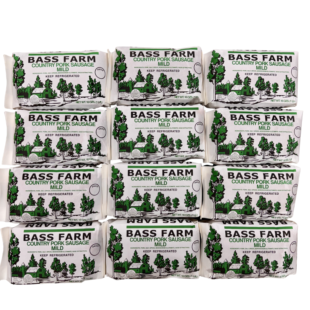 Bass Farm Mild Sausage - 12 Pack (12 x 1 lb. Packs)