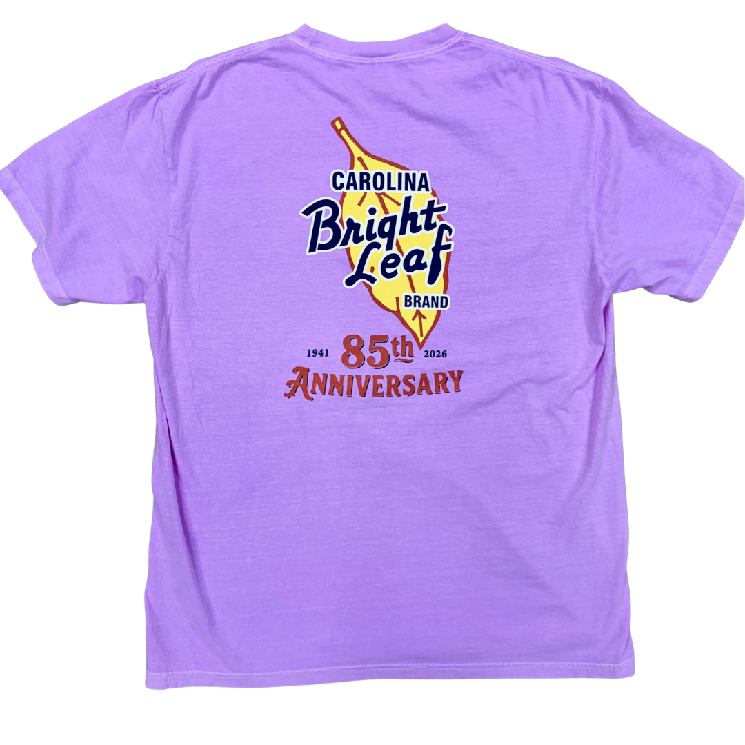 Bright Leaf 85th Anniversary Shirts (Bay Green, Neon Violet & Blue