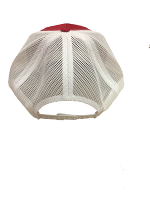 Red / White Mesh Snapback Hat (Structured)