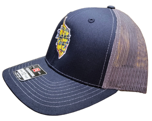 Dark Blue / Gray Mesh Snapback Hat (Structured)